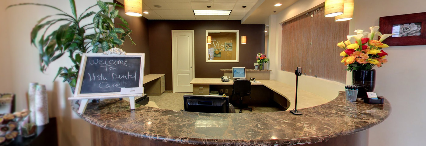 Welcoming front desk at Vista Dental Care in Sparks