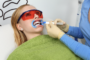 Woman receiving dental care