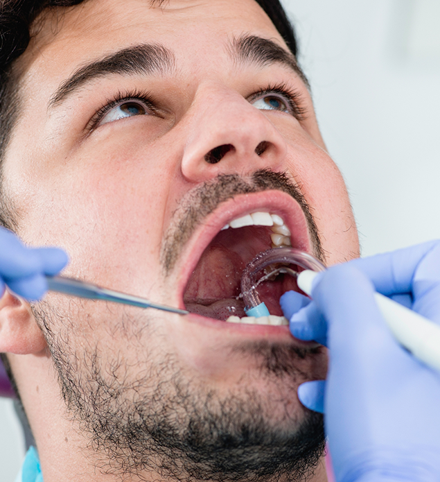 Man getting a dental exam