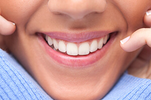 Close up of lady's beautiful smile