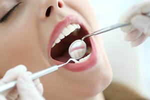 woman at dental exam