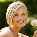 Cheerful lady smiling in the great outdoors