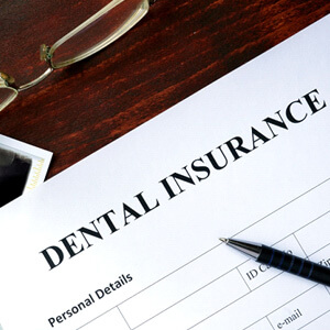 dental insurance form on a table