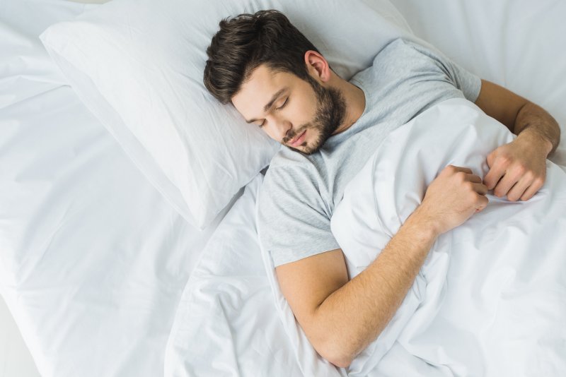 A man completing a sleep test.