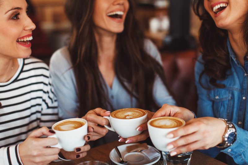 Women enjoying coffee