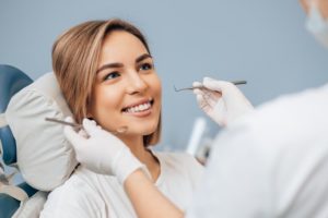 Patient at dental checkup